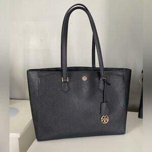 Tory Burch Black Tote with Gold Accents